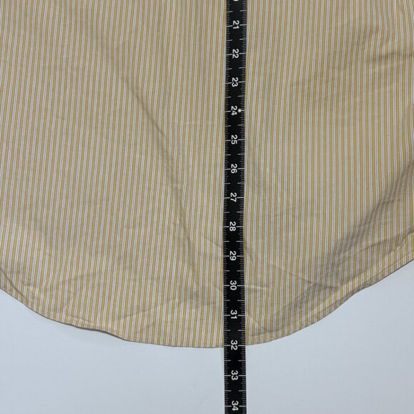 Banana Republic Classic Long Sleeve Shirt Yellow Striped Mens Size Large MOP - Picture 7 of 9